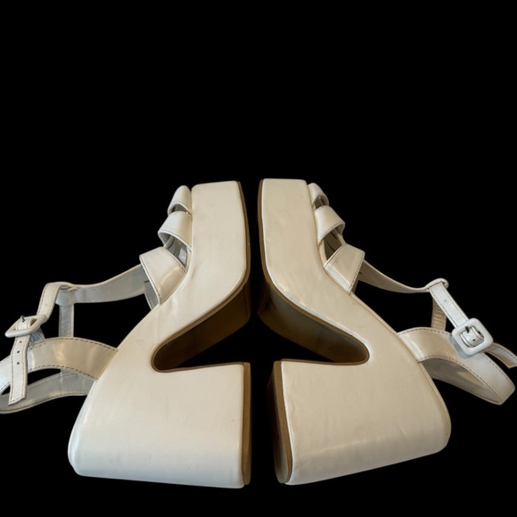 Dolls Kill Ocho Off White 5" Platform Ankle Strap Sandals Women Size 8.5 S1 - Picture 6 of 8